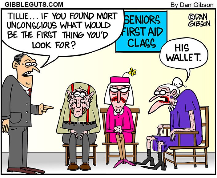 First aid class cartoon