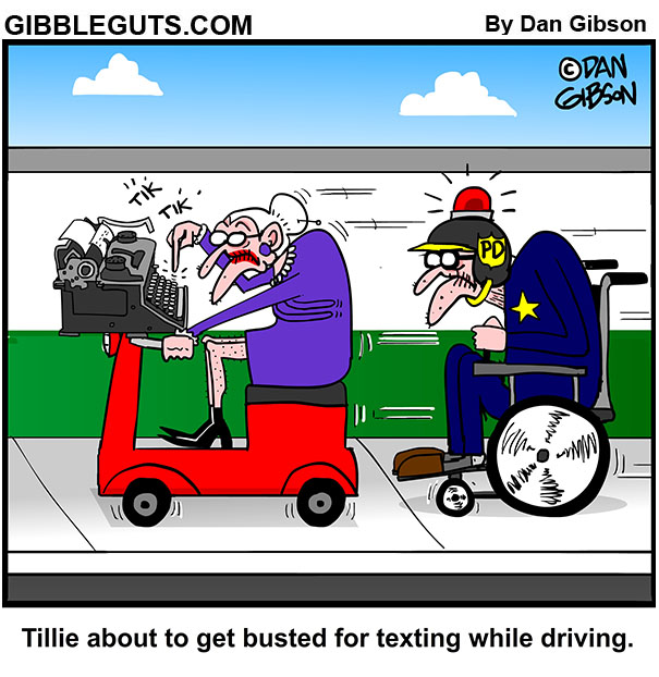 Texting While Driving Cartoon from
