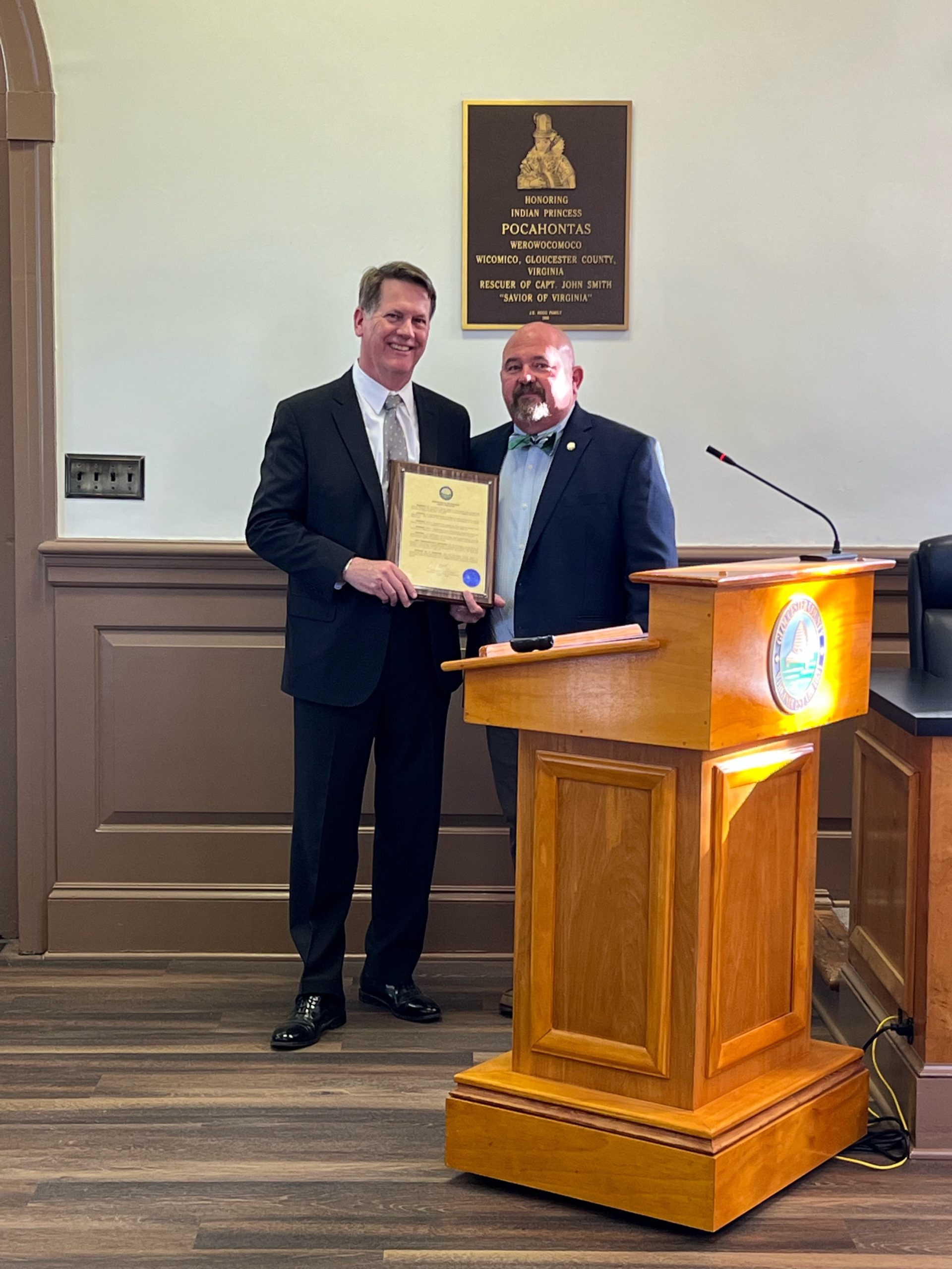 Singleton recognized by Gloucester Board of Supervisors for 15 years of