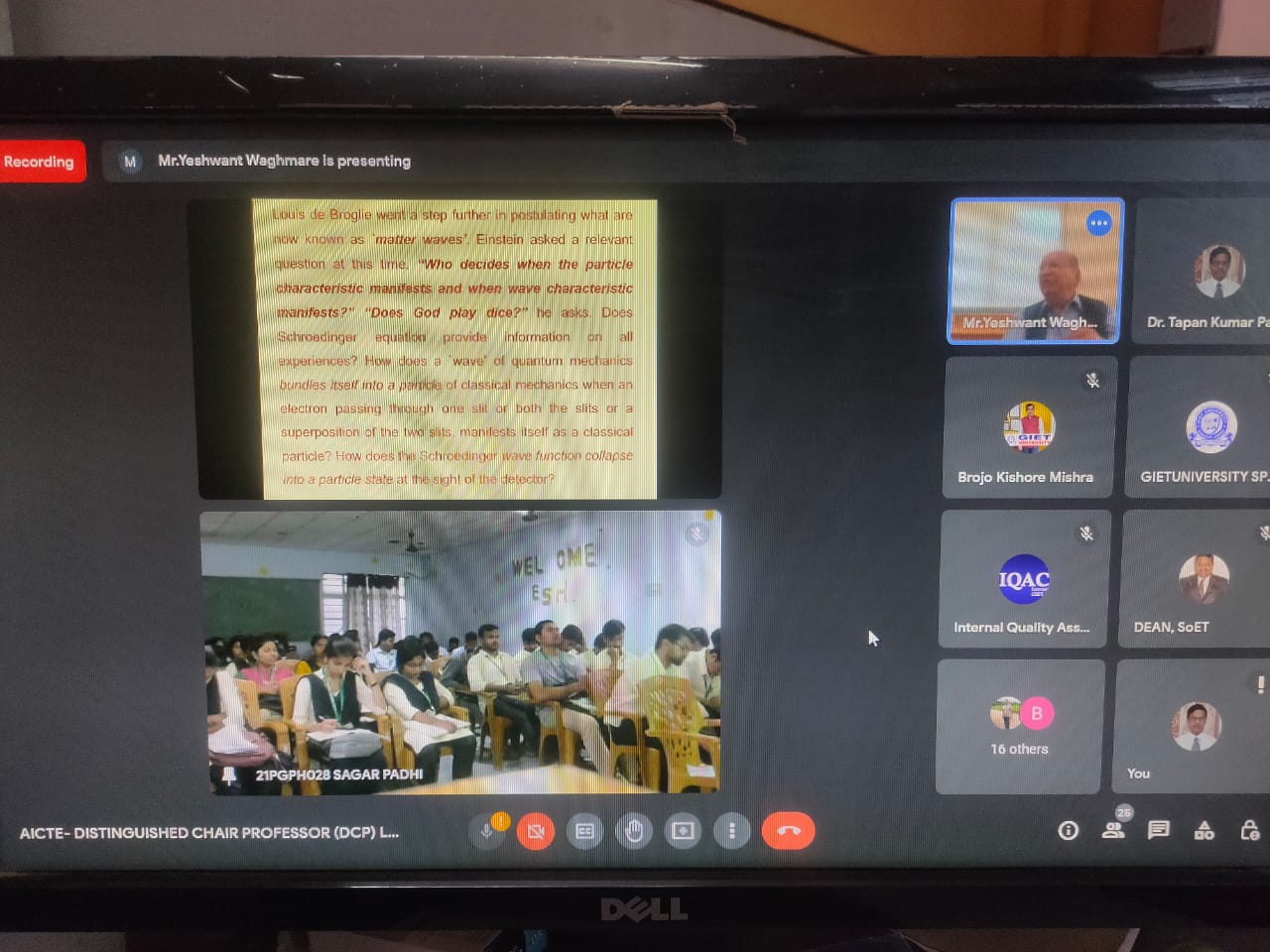 AICTE Distinguished Chair Professor Scheme Lecture Series GIET