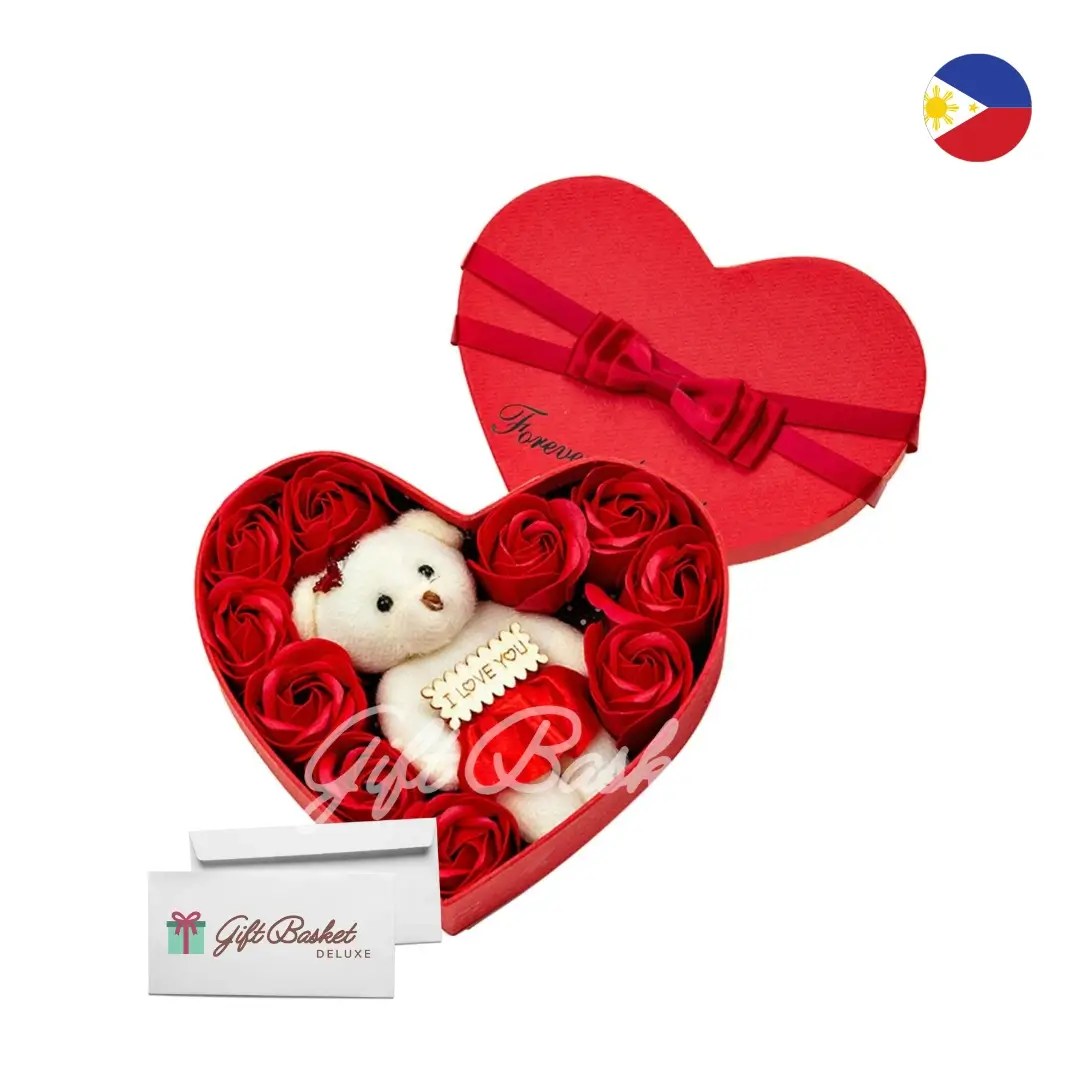 Heart Flower Bear Gift Box to Philippines Online Gift Delivery Local Shop