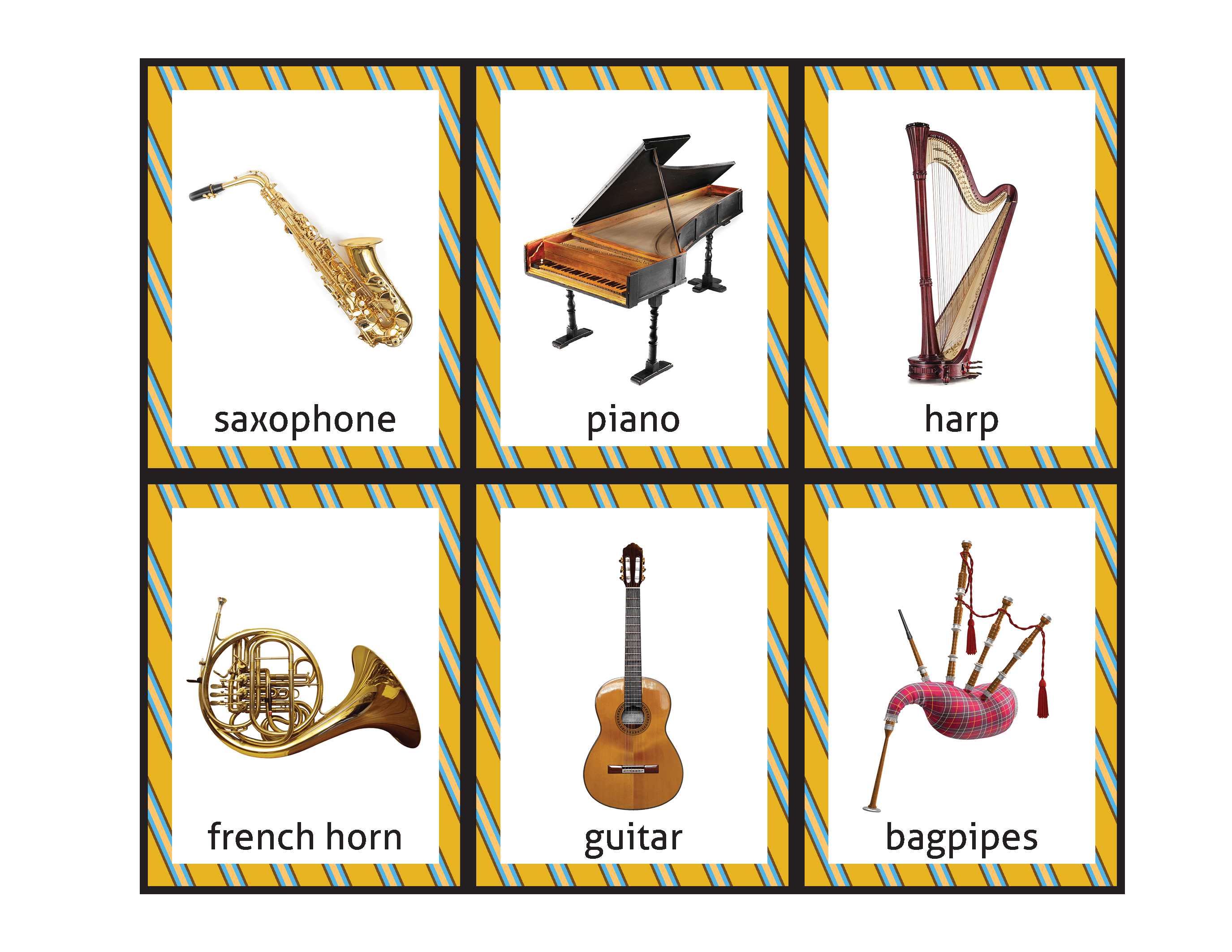 Musical Instruments Bingo Gift of Curiosity