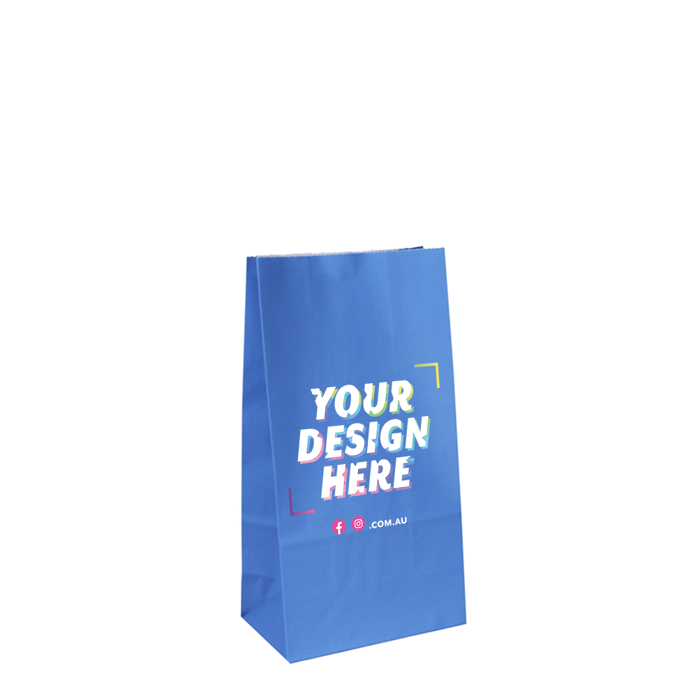 Custom Printed Coloured Gift Bags Blue Kraft Paper Bags