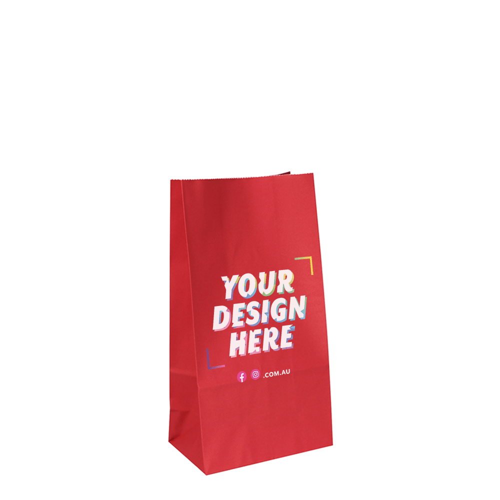 Custom Printed Coloured Gift Bags Red Kraft Paper Bags