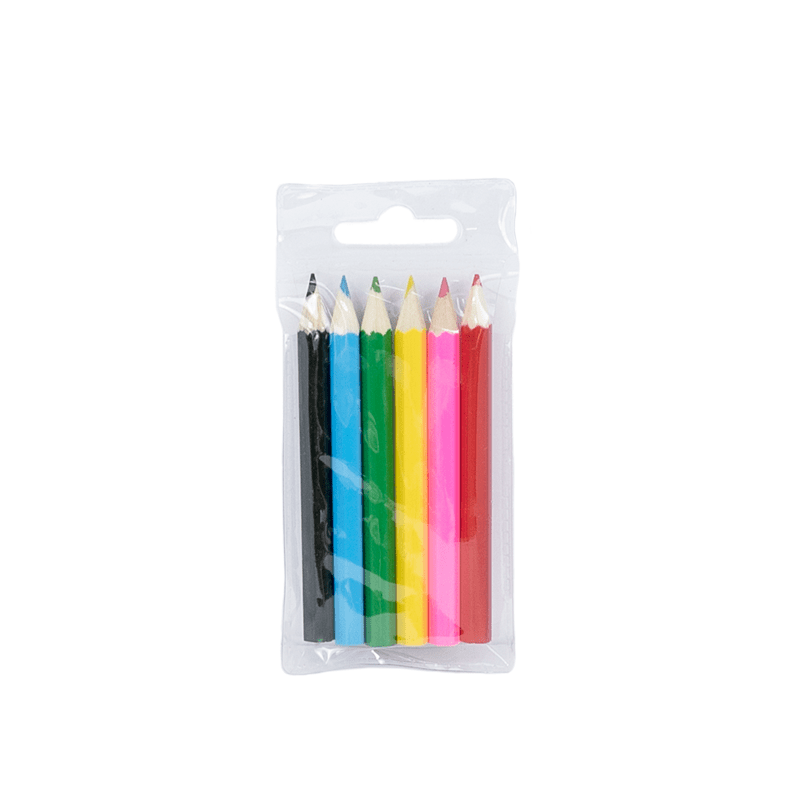 Mini Coloured Pencils Assorted Pack of 6
