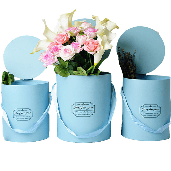 High Quality Luxury Custom Design Cardboard Round Flower Box With Logo