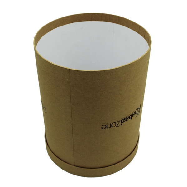 Luxury Printing Custom Design Brown Kraft Flower Round Paper Box