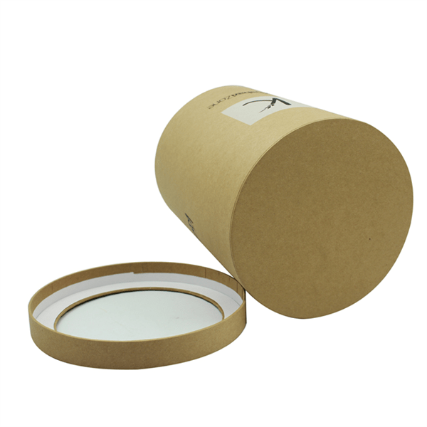 Luxury Printing Custom Design Brown Kraft Flower Round Paper Box