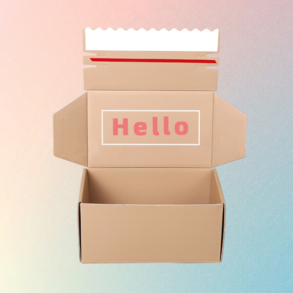 Custom corrugated packaging box with tear strip for easy opening wholesale