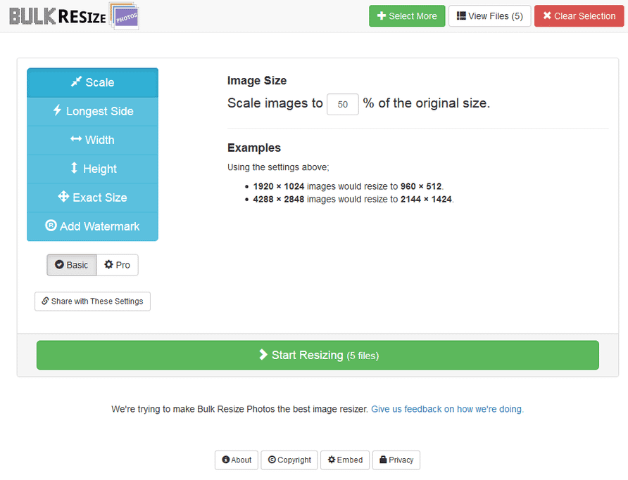 Bulk Resize Photos スクリーンショット k本的に無料ソフト・フリーソフト