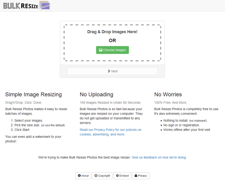 Bulk Resize Photos スクリーンショット k本的に無料ソフト・フリーソフト