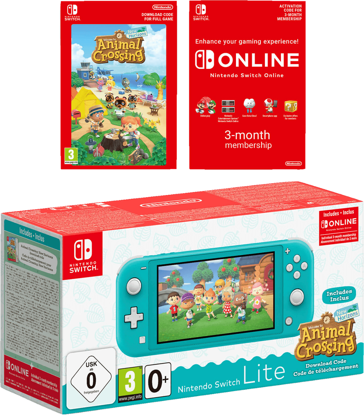 Nintendo Switch Lite Turquoise + Animal Crossing (Eu) - Nintendo Pelikonsoli - Gigantti