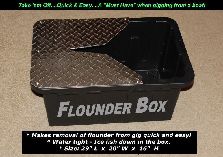 Flounder Removal Box, Flounder Gigging, Gigs and Lights, LED Underwater