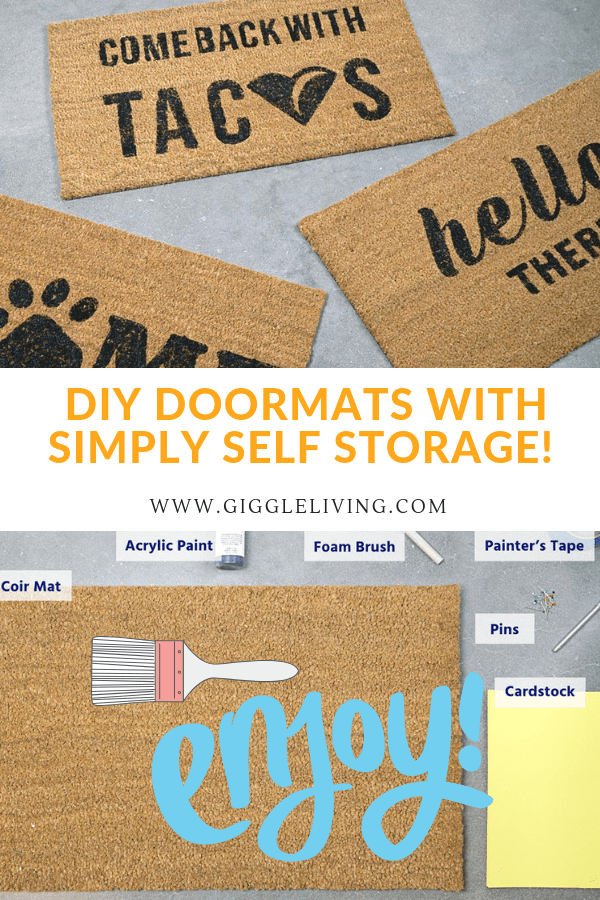 Create a DIY doormat with fun stencils to greet guests!