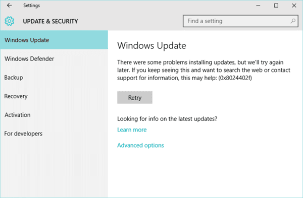 Fix issues button in Windows Update Microsoft Support
