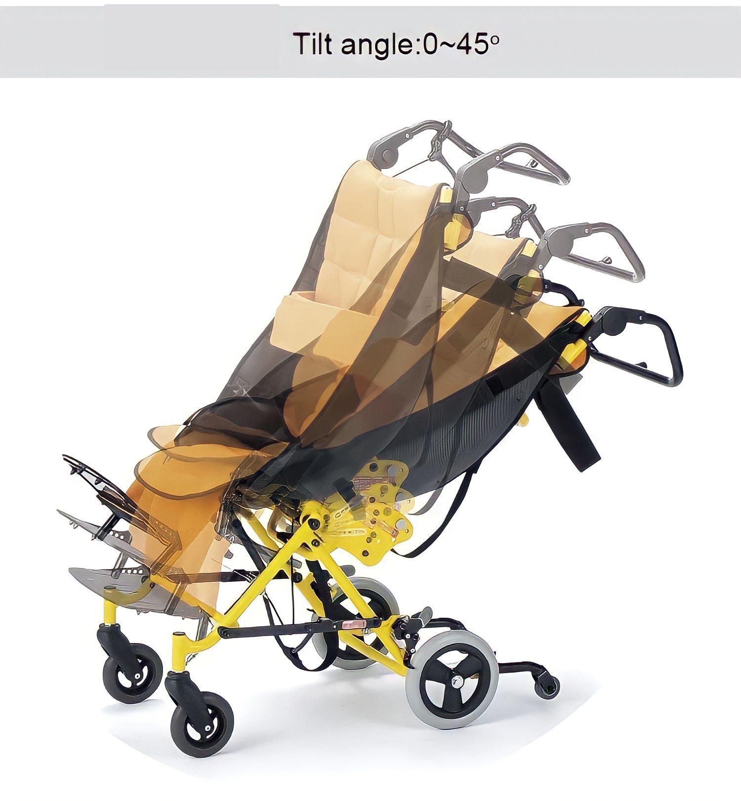 Child Wheelchair Stroller with Reclining Tilting Seat Versatile Baby Pram for Mobility and Comfort