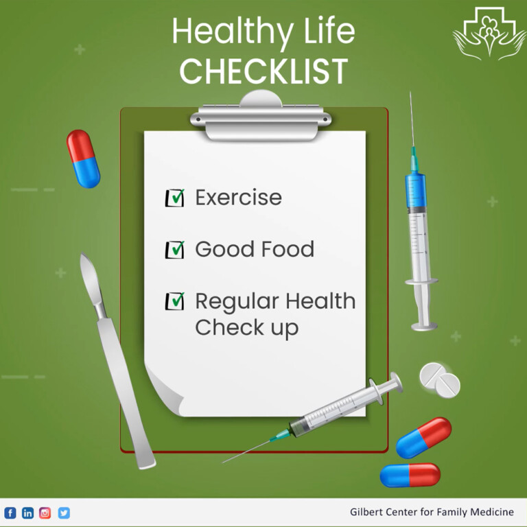 Checklist of Healthy Lifestyle Urgent care Gilbert Center