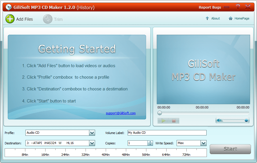 Free Download MP3 CD Maker to make music CD Gilisoft MP3 CD Maker
