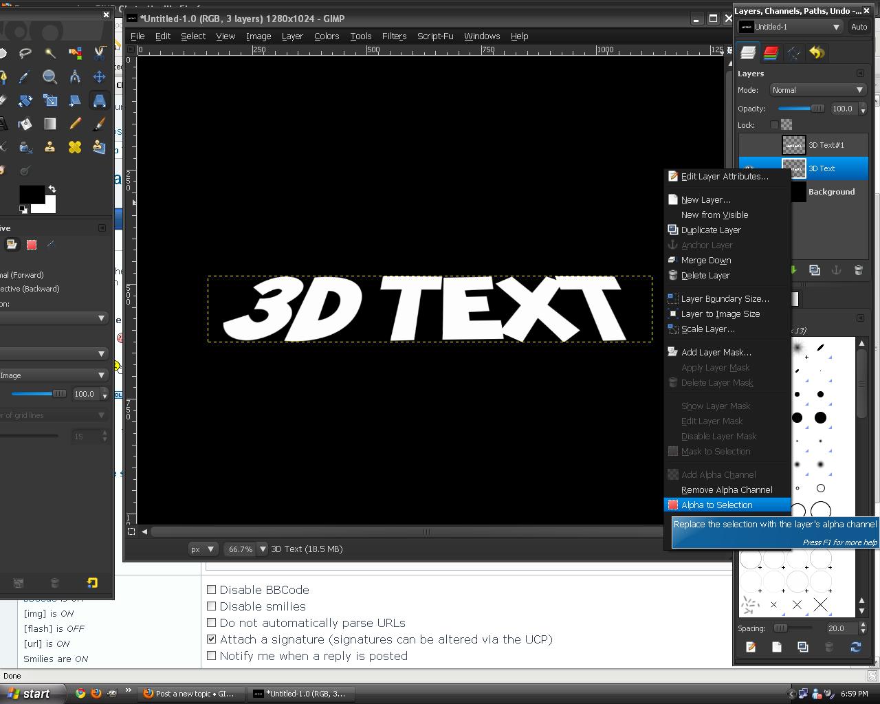 Tutorial Make 3D text! • GIMP Chat