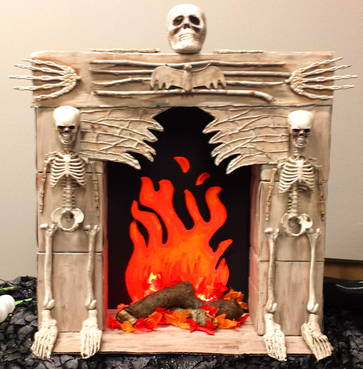 DIY Halloween Decorations Creepy Fireplace Gina Tepper
