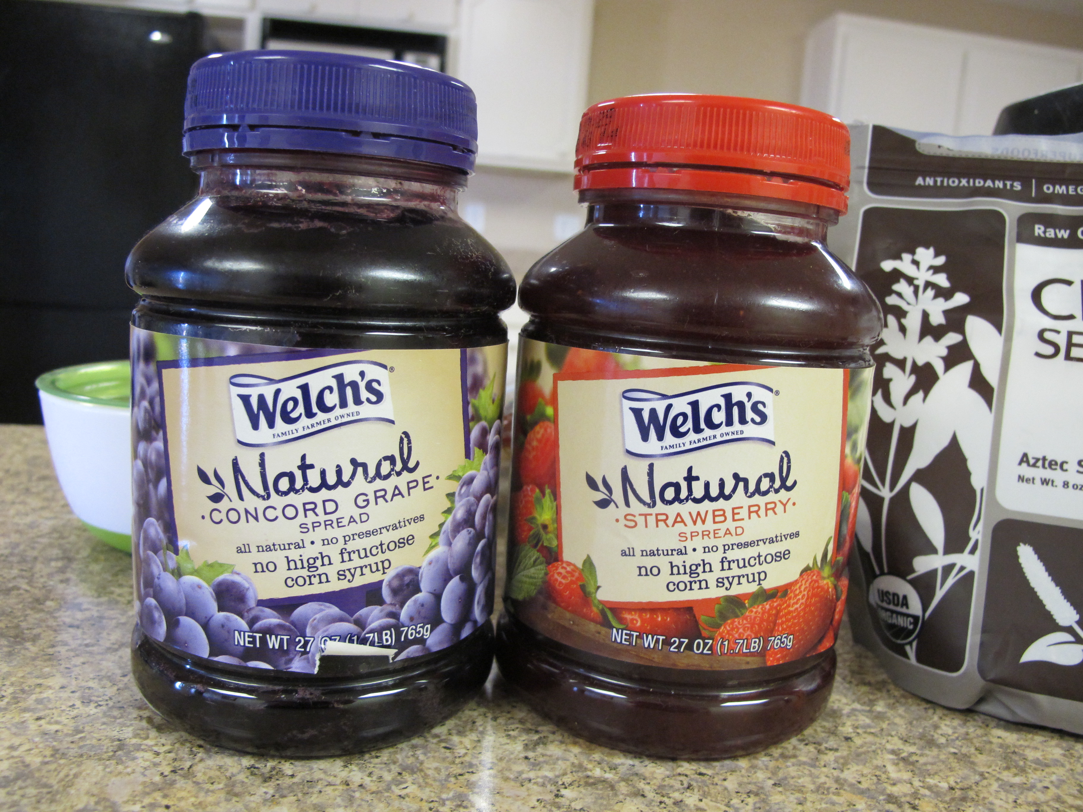 Peanut Butter & Jelly with Chia Seeds on a Bagel