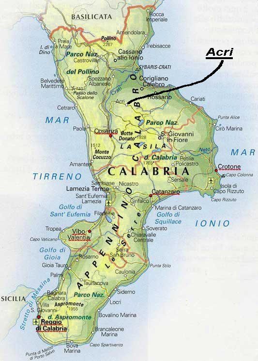 Calabria Italy Map Cosenza Calabria Cosenza Acri