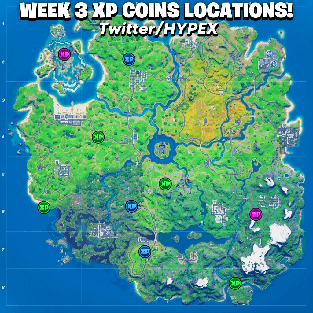 Fortnite XP coins for week 3 All the locations GINX Esports TV