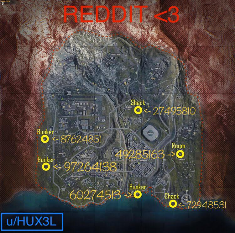 Warzone Red Card Bunker Locations Map Warzone Bunker Codes And Maps