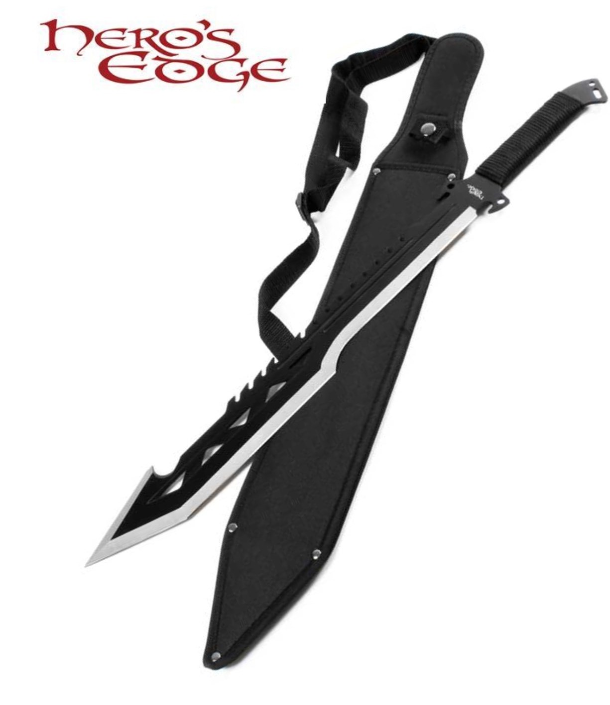 Hero's Edge 26" Black Sawback Machete Giri Martial Arts Supplies