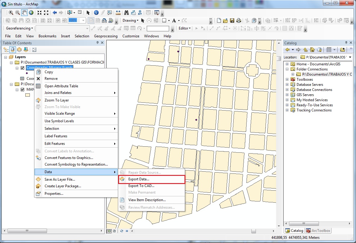 How to create a vector point layer from X, Y coordinates using ArcGIS