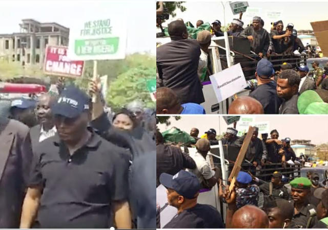 Details emerge as Atiku leads heavy protest to INEC’s headquarter in Abuja Details emerge as Atiku leads heavy protest to INEC’s headquarter in Abuja