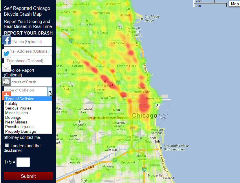 Chicago Real Time Bike Accident Map Identifies Hot Spots GIS user technology news