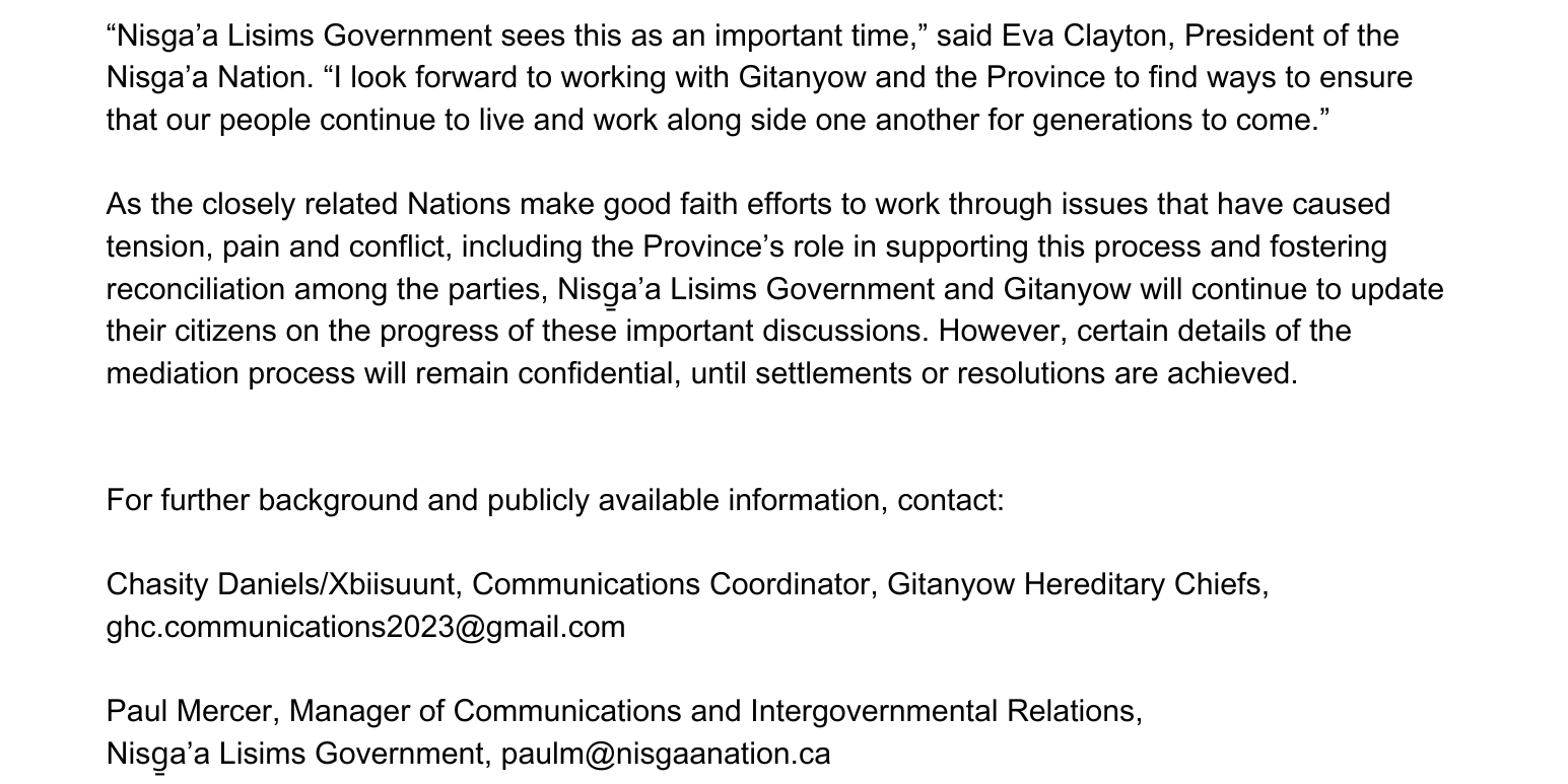 Gitanyow Nation and Nisga'a Nation Come Together For Eagle Down