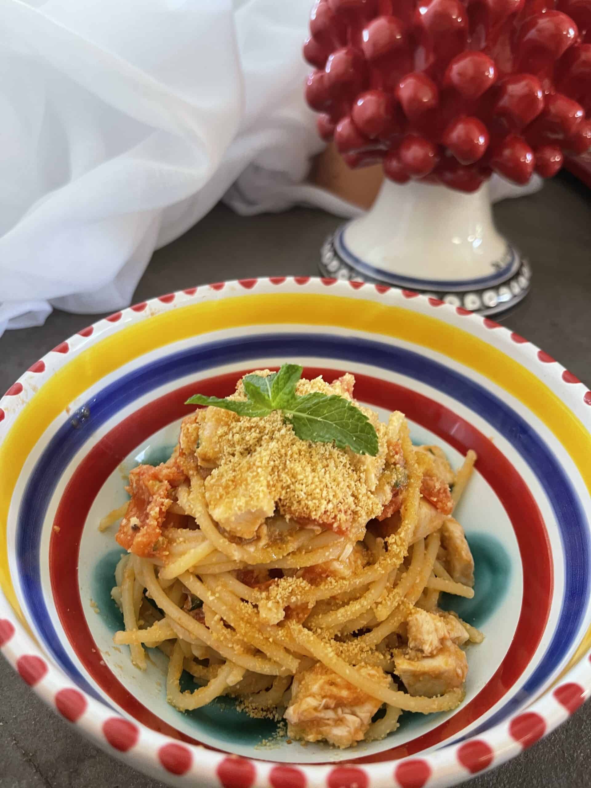 Spaghetti pesce spada e mentuccia Giusina in Cucina