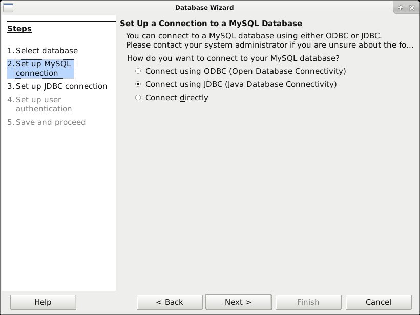 Connect LibreOffice Base to a MariaDB or MySQL RDBMS