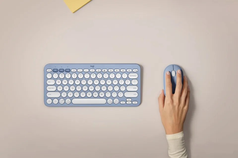 Logitech Pebble 2 wireless keyboard and mouse built with 49% recycled