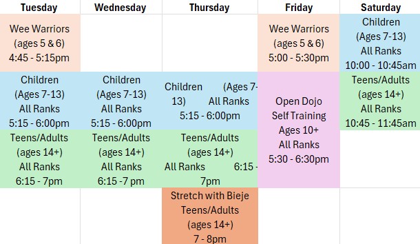 Classes at Glasco Karate