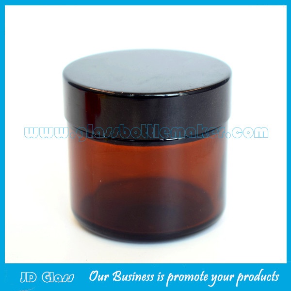 60g Amber Glass Cosmetic Jar With Lid