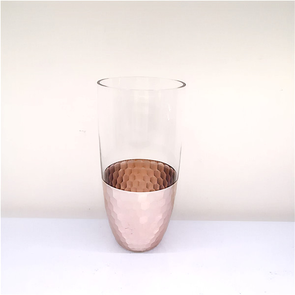 Engraved Design Rose Gold Glass Vase SHAAN XI SUCCEED TRADING CO.,LTD.