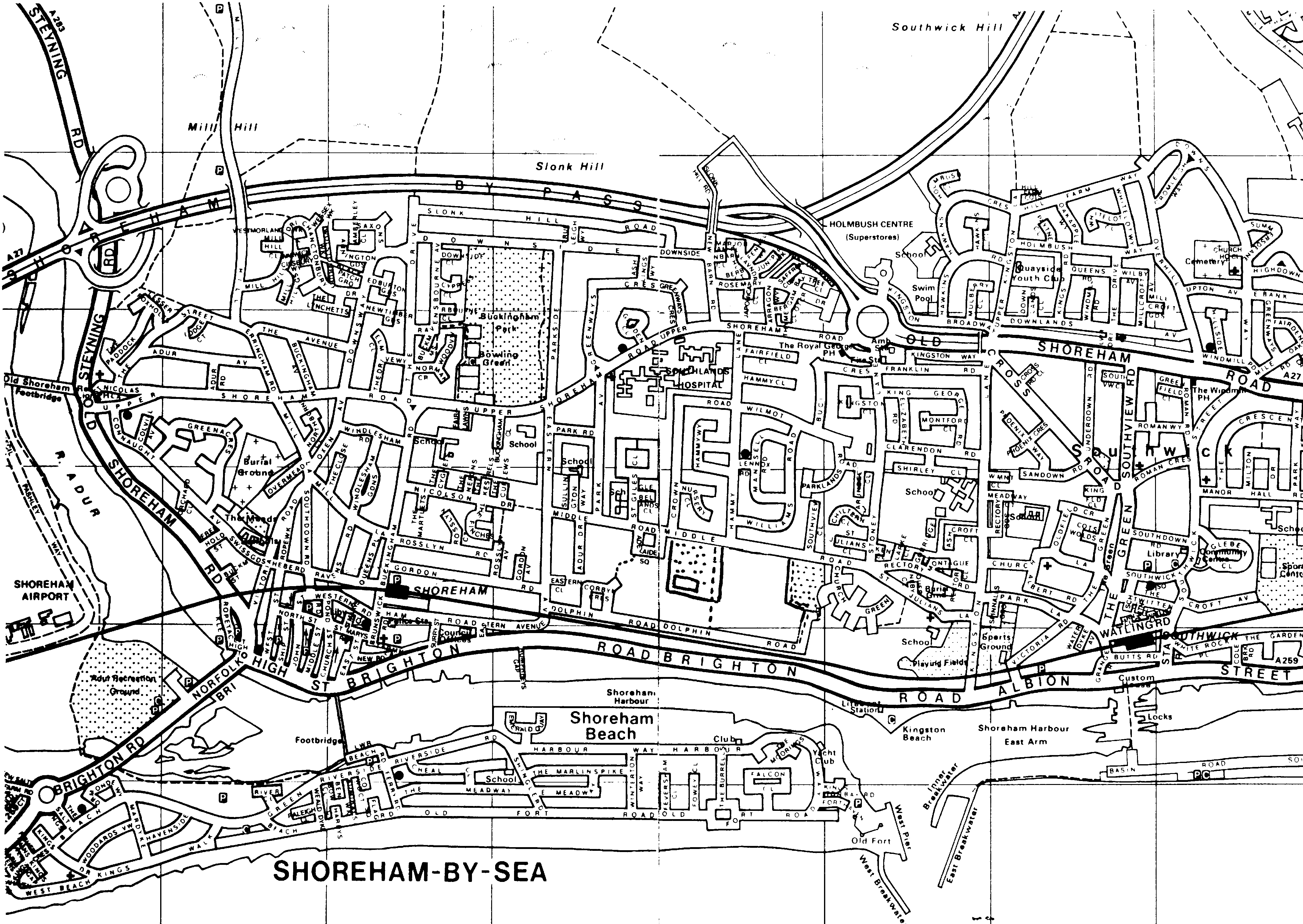 ShorehambySea Detailed Town Map
