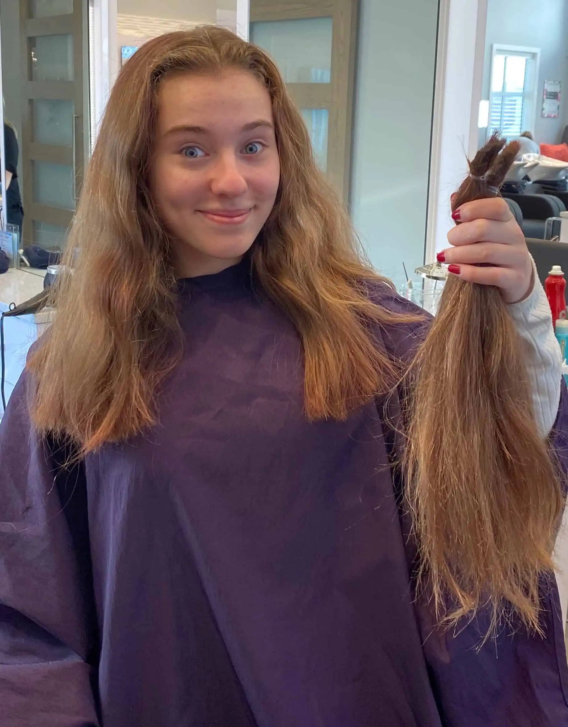 Donating to Locks of Love Glaze Salon
