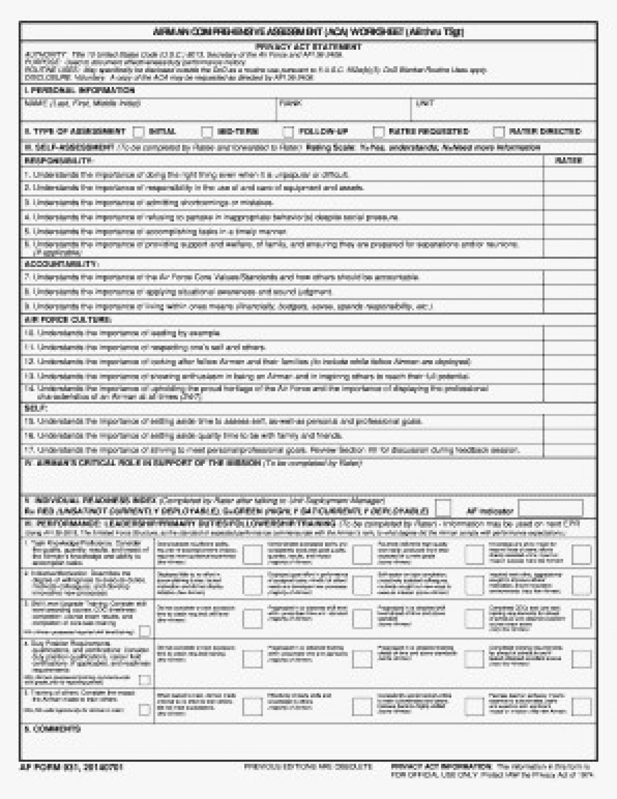 AF Form 1206 Example