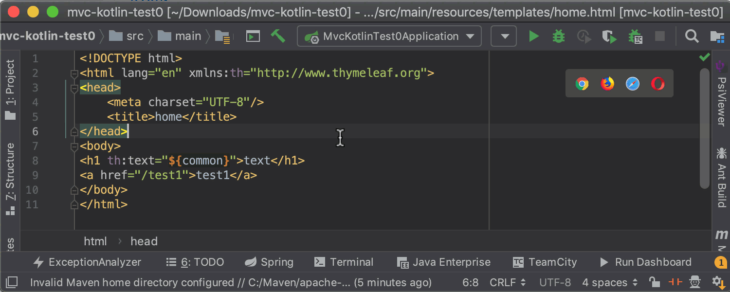 IntelliJ IDEA 2019.1 EAP4 Recent Locations Popup, Thymeleaf, Android