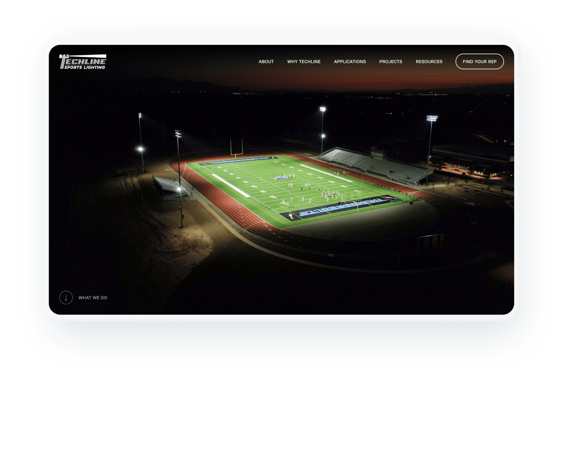 Techline Sports Lighting GLIDE LLC Austin Website Design Company