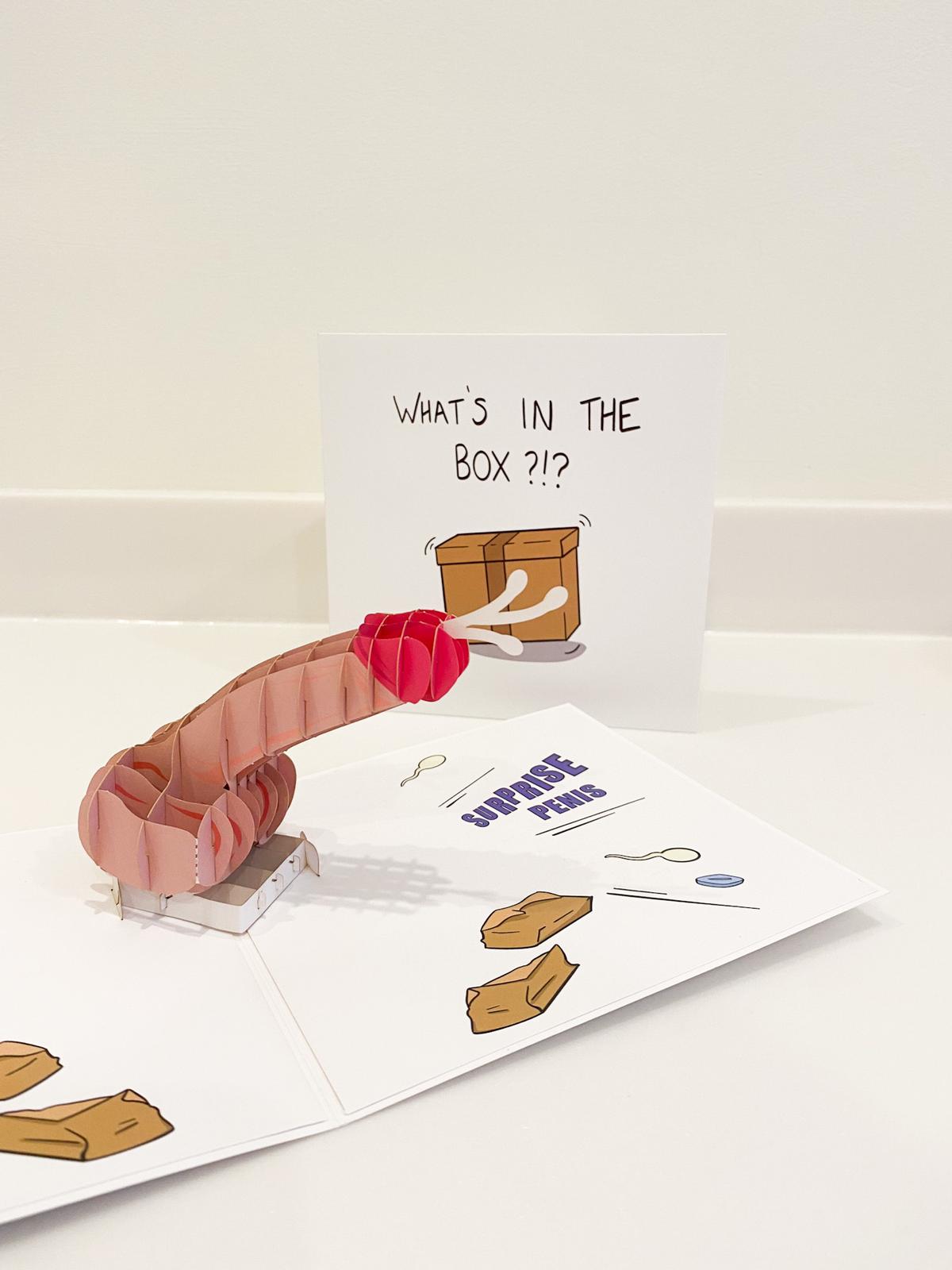 The "What's in the Box" Popup Dick Card Glitter Bomb Your Enemies