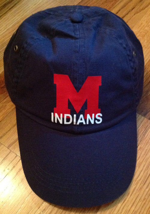 Washed Navy Baseball Cap with Vinyl M