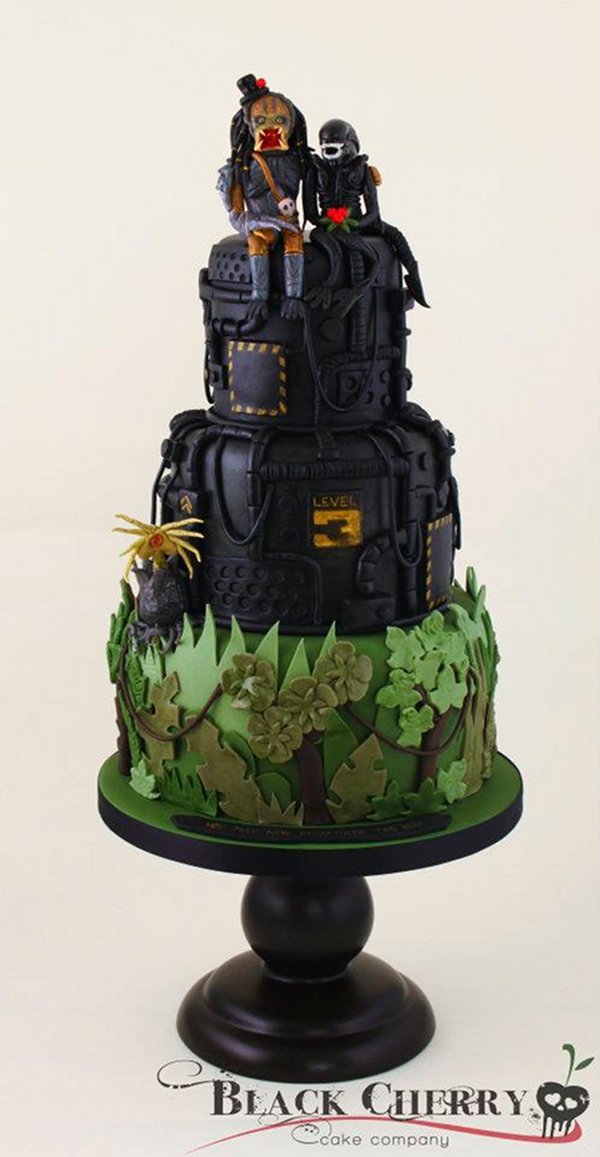 Alien and Predator Wedding Cake Global Geek News