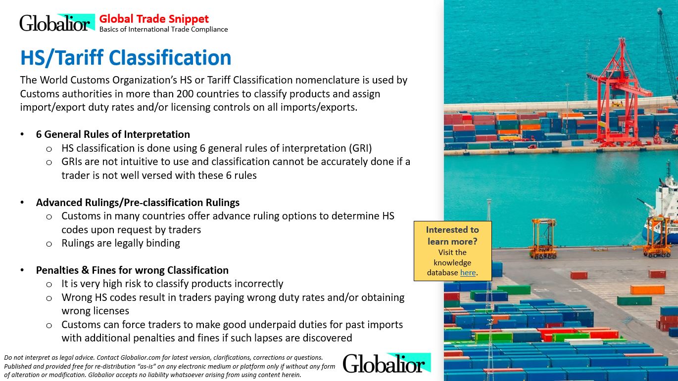 hs classification Globalior