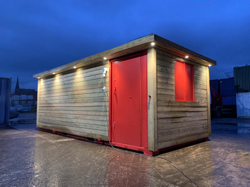 21ft x 9ft Cladded Shipping Container Office With Canopy www