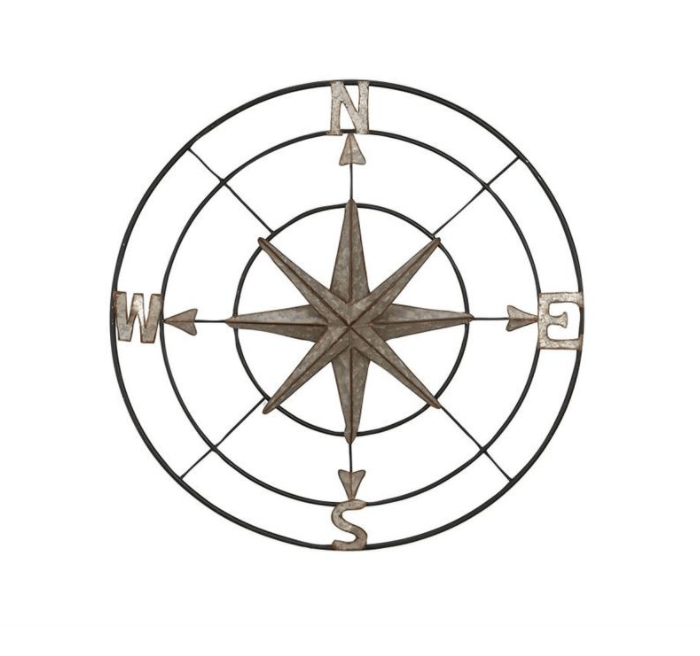 Metal Compass Rose Wall Decor Globe Imports